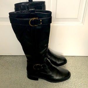 Tall Black Boots for wide calves
